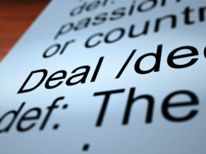 Deal Definition Closeup Showing Agreement