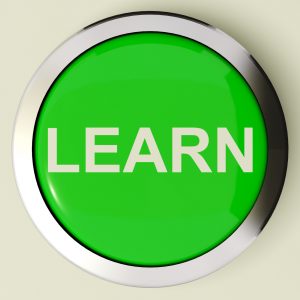 Learn Button Or Icon For Education Or Online Learning In Metal And Green