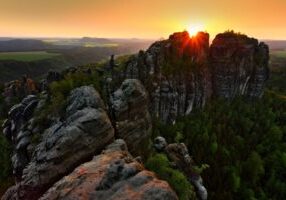 Cliff Into Misty Valley