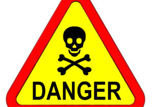 Danger Warning Sign Isolated On White