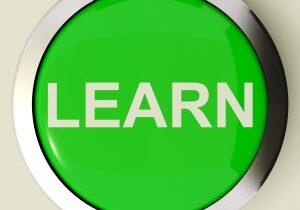 Learn Button Or Icon For Education Or Online Learning In Metal And Green
